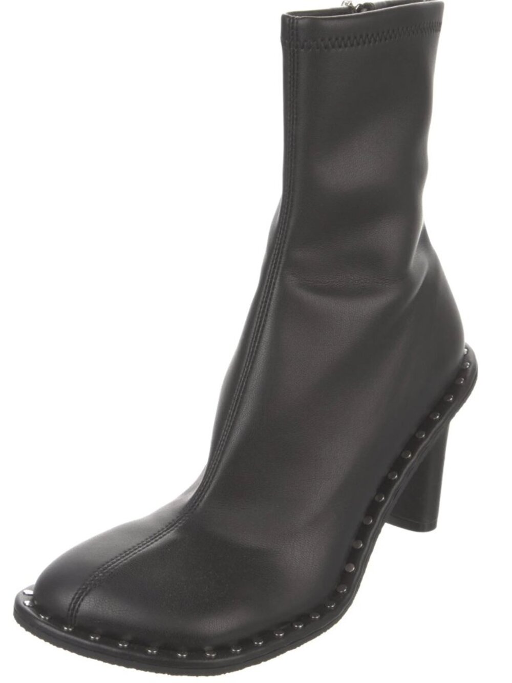 Victoria Beckham Black Vegan Leather Mid-Calf Boots Size IT 38